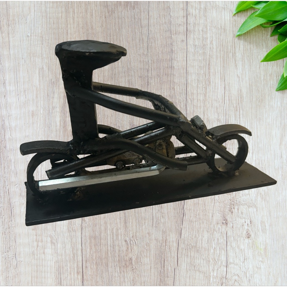Black Metal Bicycle Sculpture - Picture 4 of 4
